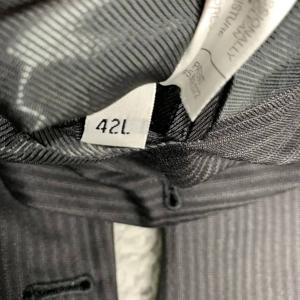 Daniel Cremieux Loro Piana Suit Jacket 42L Black Striped Mens